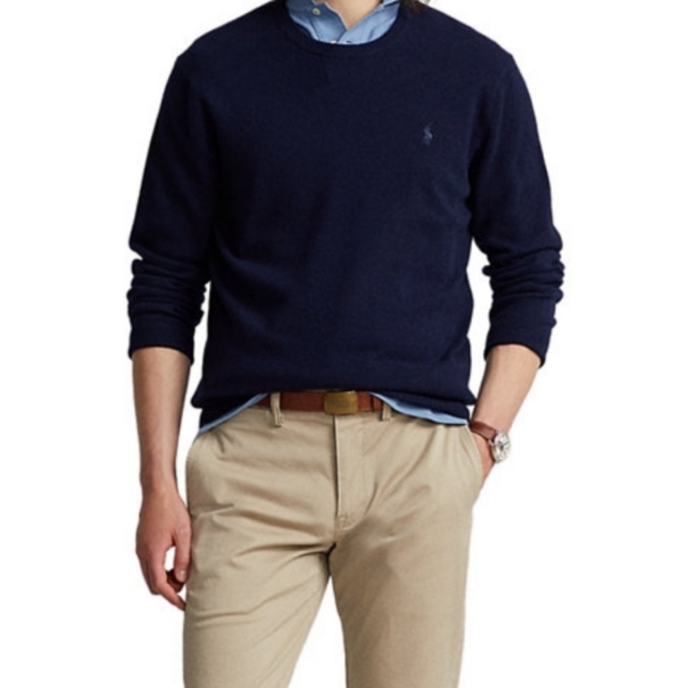 POLO Ralph Lauren, Washable Merino Wool cashmere, Blue, XXL